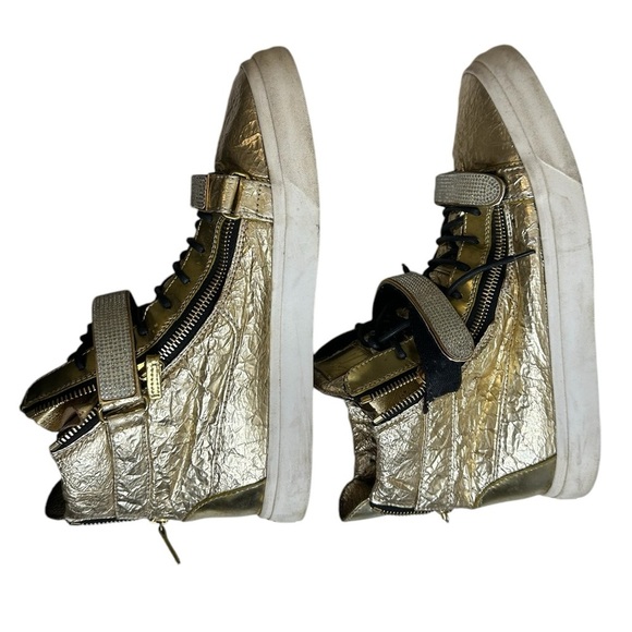 Giuseppe Zanotti gold Metallic Leather High-Top Sneakers ($1,090) main image 14